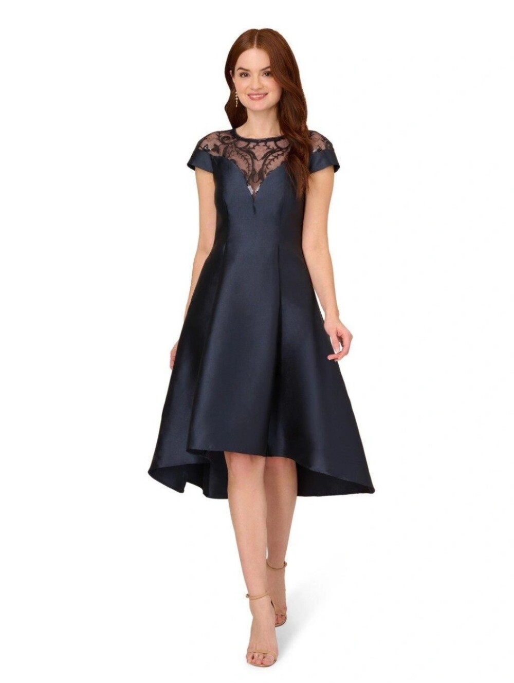 Papell Studio Mikado Short Dress Navy